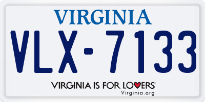 VA license plate VLX7133