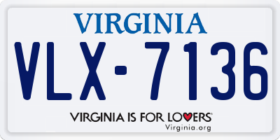 VA license plate VLX7136