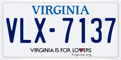 VA license plate VLX7137