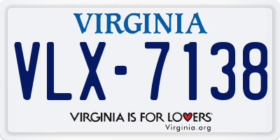 VA license plate VLX7138