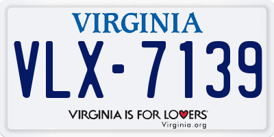 VA license plate VLX7139