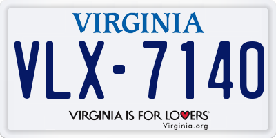 VA license plate VLX7140