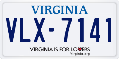 VA license plate VLX7141