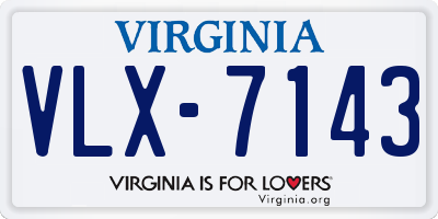 VA license plate VLX7143