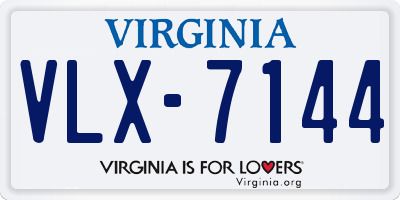 VA license plate VLX7144