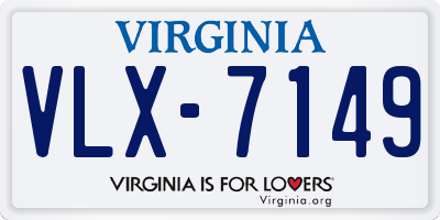 VA license plate VLX7149