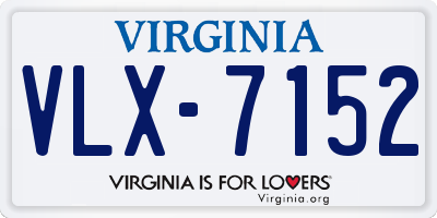 VA license plate VLX7152
