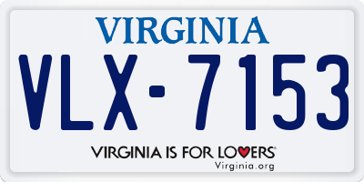 VA license plate VLX7153