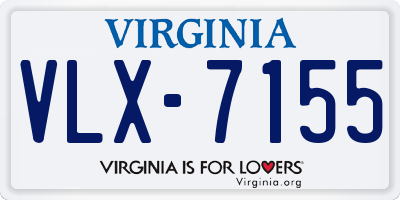VA license plate VLX7155