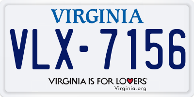 VA license plate VLX7156