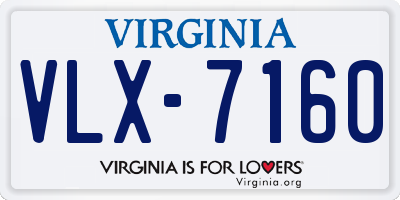 VA license plate VLX7160