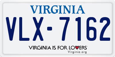 VA license plate VLX7162