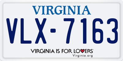 VA license plate VLX7163