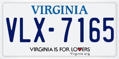 VA license plate VLX7165