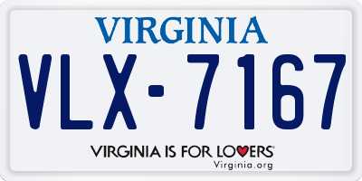 VA license plate VLX7167