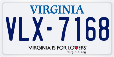 VA license plate VLX7168