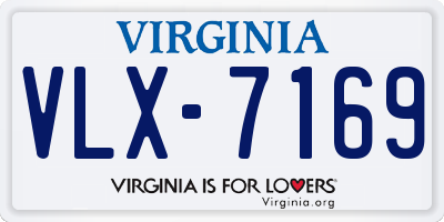 VA license plate VLX7169