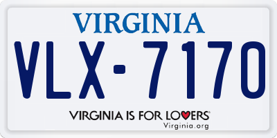 VA license plate VLX7170