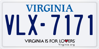 VA license plate VLX7171