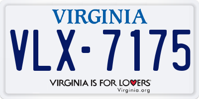 VA license plate VLX7175