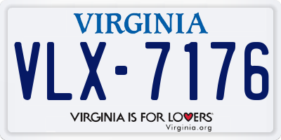 VA license plate VLX7176