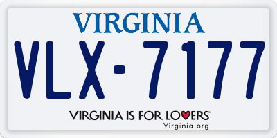 VA license plate VLX7177