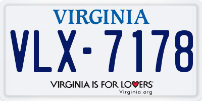 VA license plate VLX7178