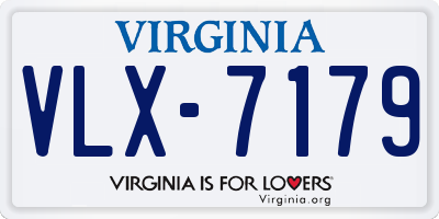 VA license plate VLX7179