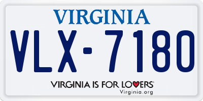 VA license plate VLX7180