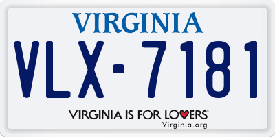 VA license plate VLX7181