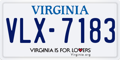 VA license plate VLX7183