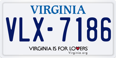 VA license plate VLX7186