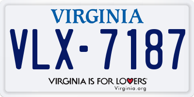 VA license plate VLX7187