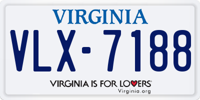 VA license plate VLX7188