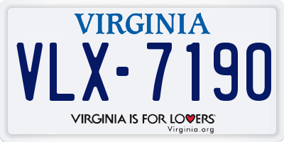 VA license plate VLX7190