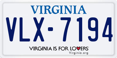 VA license plate VLX7194