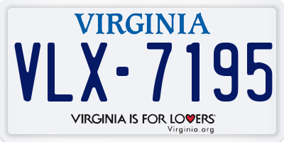 VA license plate VLX7195