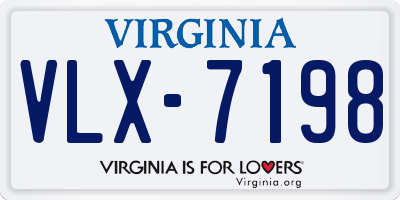 VA license plate VLX7198