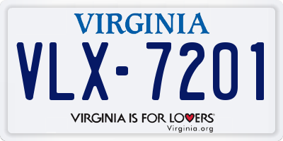 VA license plate VLX7201