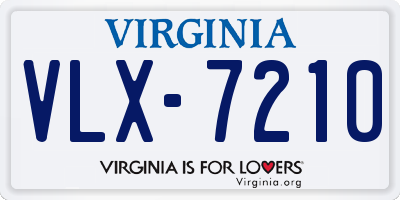 VA license plate VLX7210