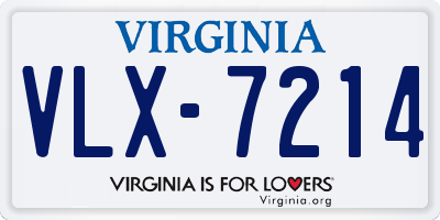 VA license plate VLX7214