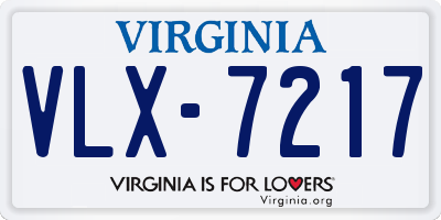 VA license plate VLX7217