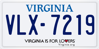 VA license plate VLX7219