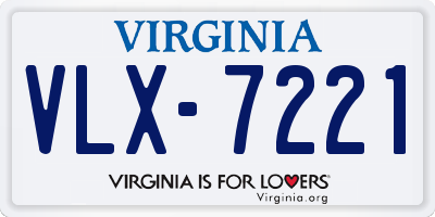 VA license plate VLX7221