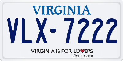 VA license plate VLX7222