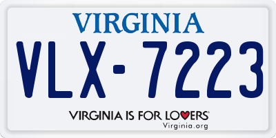 VA license plate VLX7223