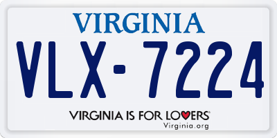 VA license plate VLX7224