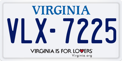 VA license plate VLX7225