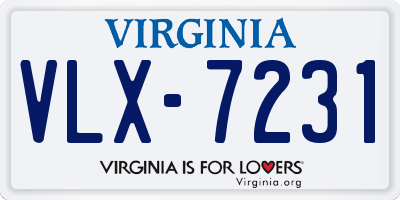 VA license plate VLX7231