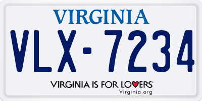 VA license plate VLX7234